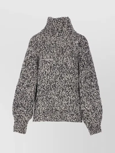 Filippa K High Neck Knitwear Button Detail In Gray
