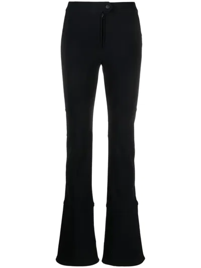 Filippa K High-waisted Stretch Flared Trousers With Panelled Design In Black