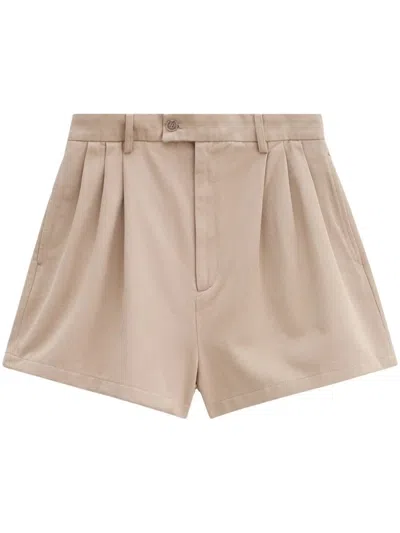 Filippa K High-waisted Organic Cotton Shorts In Beige