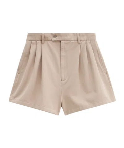 Filippa K High-waisted Organic Cotton Shorts In Beige