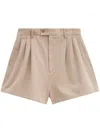 Filippa K High-waisted Organic Cotton Shorts In Neutrals