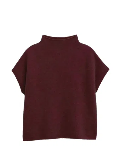 Filippa K High-neck Cap-sleeve Sweater In Burgundy
