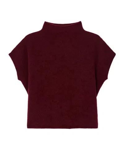 Filippa K High-neck Cap-sleeve Sweater In Burgundy