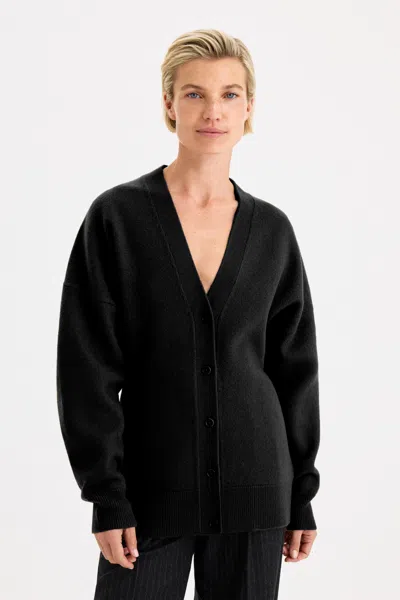 Filippa K Hourglass Felted Cardigan In Black