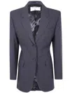Filippa K Tailored Pinstripe Blazer Notched Lapel In Gray