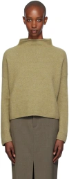 Filippa K Khaki Mika Yak Funnelneck Sweater In 0069 Faded Moss