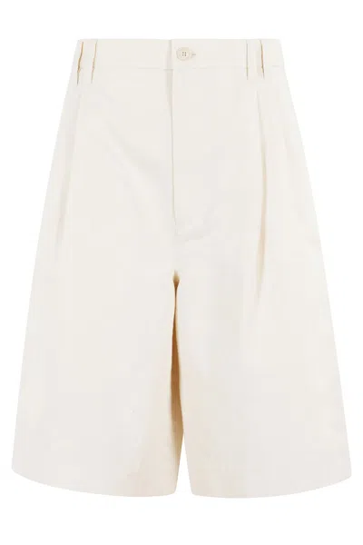 Filippa K Knee-length Relaxed Bermuda Shorts With Front Pleats In White