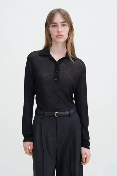 Filippa K Knit Polo Sweater In Black