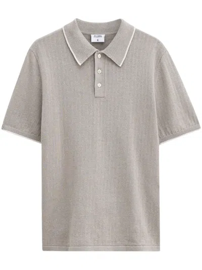 Filippa K Knitted Polo Shirt In 灰色
