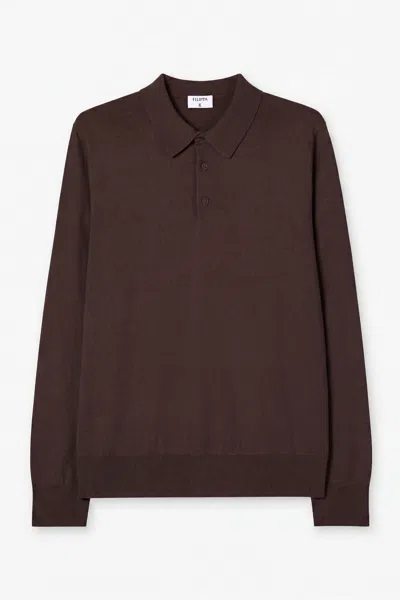 Filippa K Knitted Polo Shirt In Brown