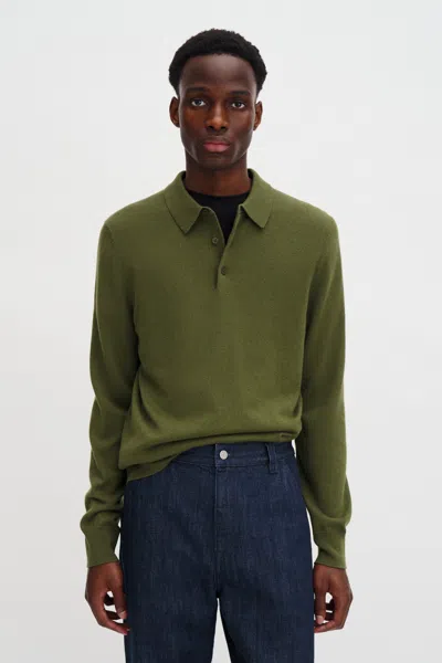 Filippa K Knitted Polo Shirt In Green