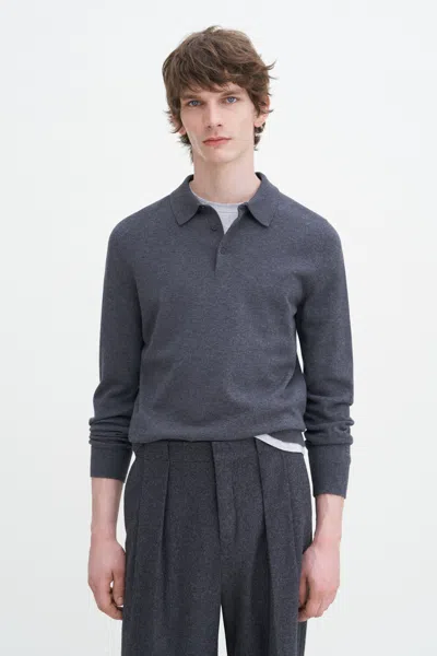 Filippa K Knitted Polo Shirt In Grey