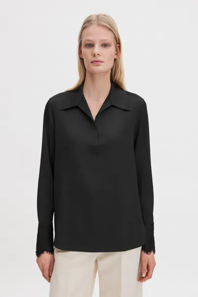 Filippa K Lace Cuff Detail Blouse In Black