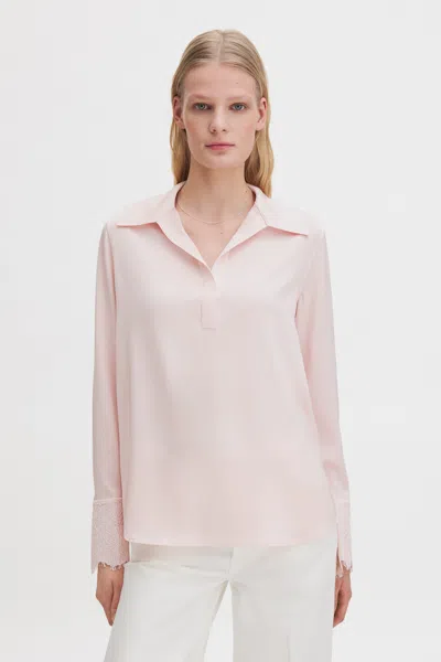 Filippa K Lace Cuff Detail Blouse In Pink
