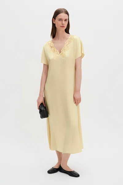Filippa K Lace Detail Dress In Yellow