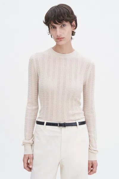 Filippa K Lace Knit Top In Beige