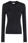 Filippa K Lace Knit Top In Black