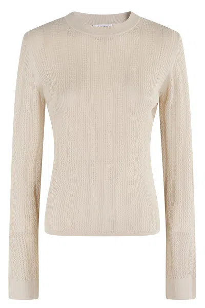 Filippa K Lace Knit Top In Light Beige