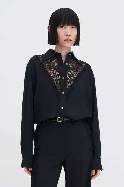 Filippa K Lace Shirt In Black