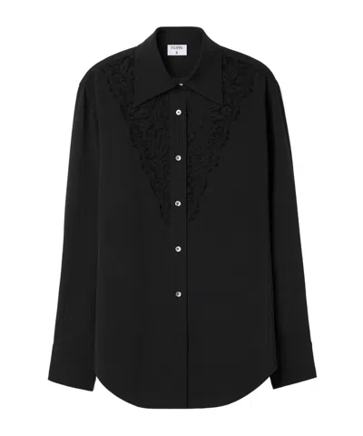 Filippa K Lace-detail Shirt In Black