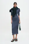 Filippa K Layered Frill Crepe Skirt In Blue