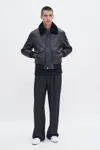 Filippa K Leather Aviator Jacket In Black