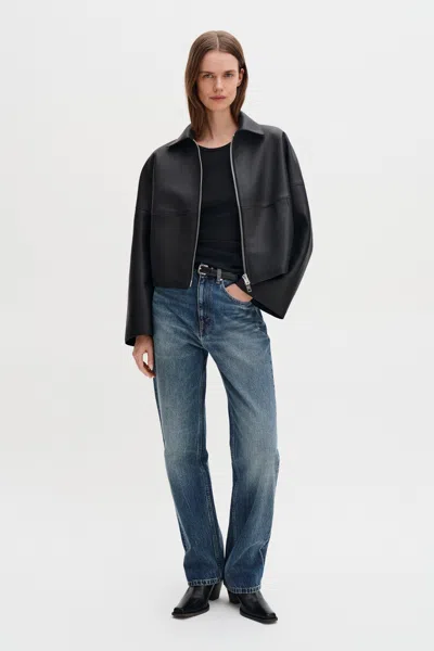 Filippa K - Leather Coach Jacket - Damen - Black - 38 - Oversized