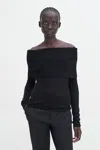 Filippa K Light Off Shoulder Top In Black