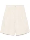 Filippa K Relaxed Pleated Cotton Linen Shorts In White