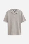 Filippa K Linen Cotton Knit Polo In Grey