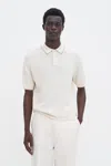 Filippa K Linen Cotton Knit Polo In White