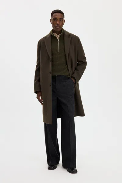 Filippa K London Coat In Dark Moss Green