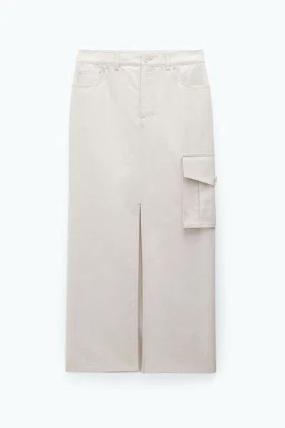 Filippa K Long Cargo Skirt In White