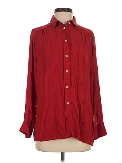 Pre-owned Filippa K Long Sleeve Blouse In Burgundy