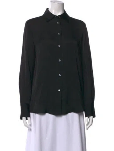 Pre-owned Filippa K Long Sleeve Button-up Top In Black