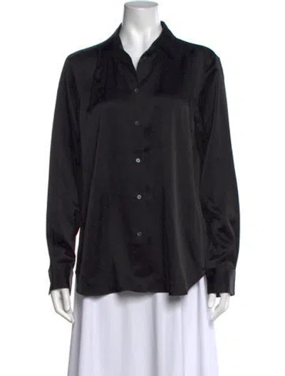 Pre-owned Filippa K Long Sleeve Button-up Top In Black