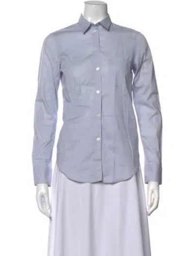 Pre-owned Filippa K Long Sleeve Button-up Top In Blue