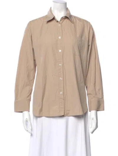 Pre-owned Filippa K Long Sleeve Button-up Top In Neutral