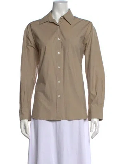 Pre-owned Filippa K Long Sleeve Button-up Top In Neutral
