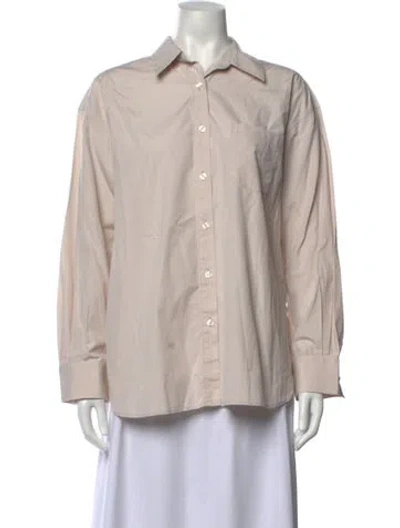 Pre-owned Filippa K Long Sleeve Button-up Top In Neutrals