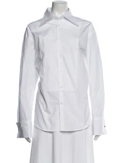 Pre-owned Filippa K Long Sleeve Button-up Top In White