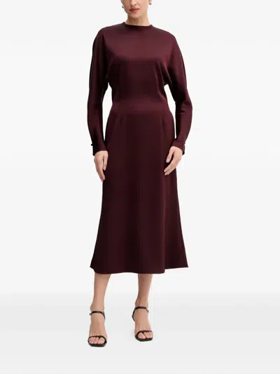 Filippa K Long-sleeve Midi Dress In Red