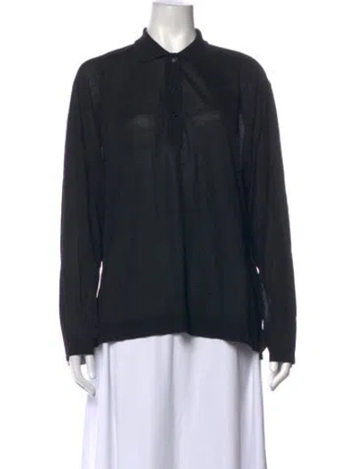 Pre-owned Filippa K Long Sleeve Polo In Black