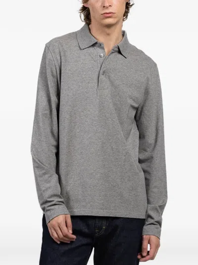 Filippa K Long-sleeve Polo Shirt In Gray