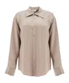 Filippa K Satin Ruffled Shirt In Nude