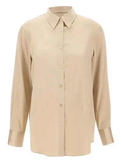 Filippa K Long-sleeved Silk Shirt In Brown
