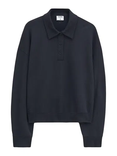 Filippa K Long Sleeves Polo Shirt In Black