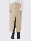 Filippa K Long Slit Denim Skirt In Metallic
