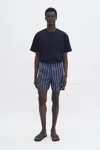 Filippa K Long Striped Swim Shorts In Blue