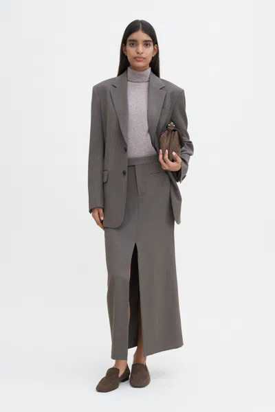 Filippa K Long Tailored Skirt In Gray